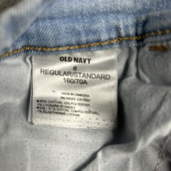 Old Navy Women Size 6 Blue Mid Rise Boyfriend Insulated Light Wash Stretch Jean - Picture 2 of 9